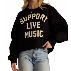 NEW PANACHE APPAREL support live music sweatshirt in black
